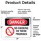 Signmission No Smoking On These Premises Danger Sign, Vinyl Decal, 7in W x 5in L, 2PK OS-2PACK-DS-D-57-L-1474 - alternate 3